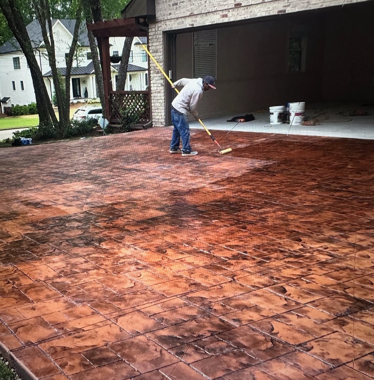 Private driveway stamp print in Atlanta, GA